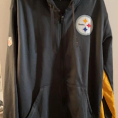 NFL Football - Pittsburgh Steelers Zip Up Hoodie With Logo