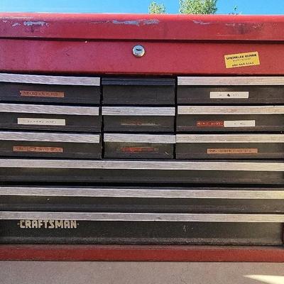 Craftsman Tool Box, Red Finish, (12) Drawers