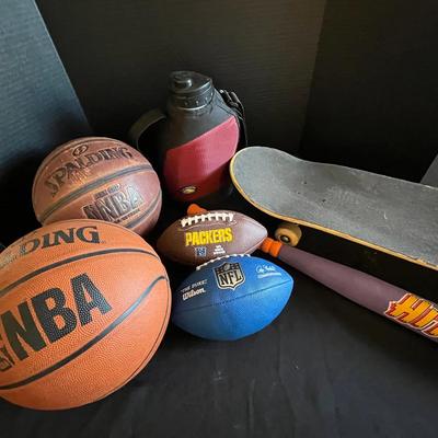 Pizza Hut Promo Foam Bat, Duke & Packers Football, Basketballs, Skateboard, Water Bottle