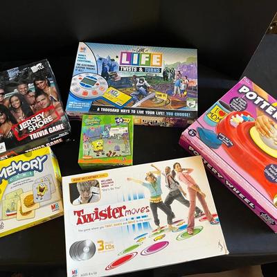 Game Time! Life Twists & Turns, Twister Moves, SpongeBob Memory & Puzzle, Jersey Shore Trivia