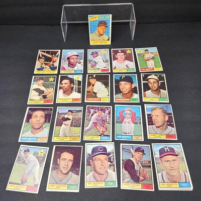 Lot #18 - 1958 Topps Baseball Lot (21) – Mickey Mantle & Hank Aaron WS Batting Foes, Stan Musial AS, Frank Robinson + Stars
