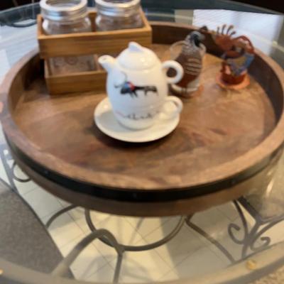 Wooden Lazy Susan Centerpiece With Cute Arizona Decor