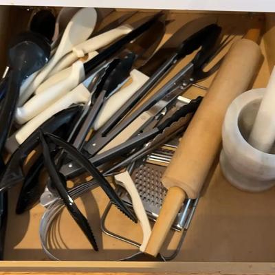 Mortar & Pesto And More - Drawer of Knives And Utensils