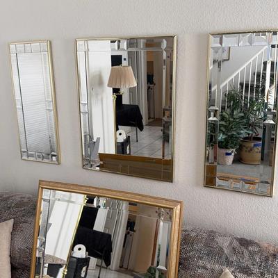 Wall Mirrors - Set Of 3 And A Separate Gold Framed