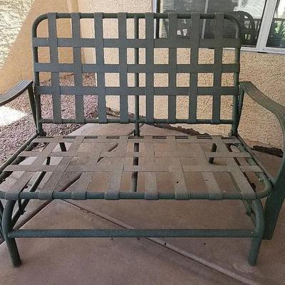 Just Add Cushion! Outdoor Glider Frame, Dark Green, Double Seat