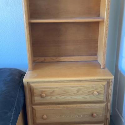 Wooden Hutch With Shelf & 3 Drawers