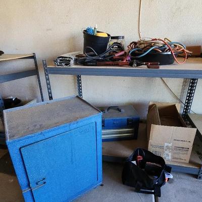 Tool Box, Tools Storage, Bungee Cords, Extension Cords, Misc. Cleaning Bucket