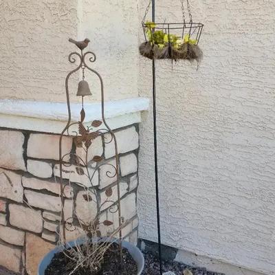 Outdoor Planter, Wind Chime, Hanging Basket & Stand