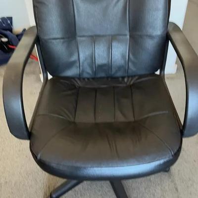 Black Office Chair - Adjustable, On Wheels