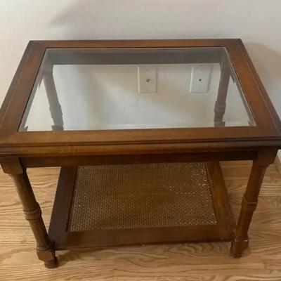 Retro Glass Top End Table