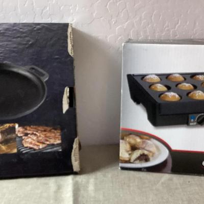 Cast Iron Pizza Pan And Electric Filled Pancake Maker