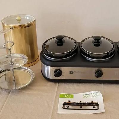 TRU Three Crock Slow Cooker & Other Items