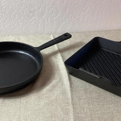 Two Bobby Flay Cast Iron Pans