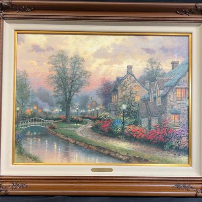Thomas Kinkade "Lamplight Lane" limited edition print, number 351 of 980
