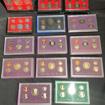 Collection of United States Proof Sets from various years