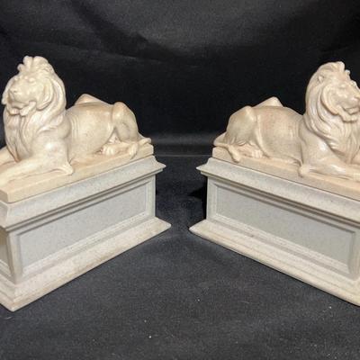 Alva Museum Replicas lion bookends, inspired by the New York Public Library lions