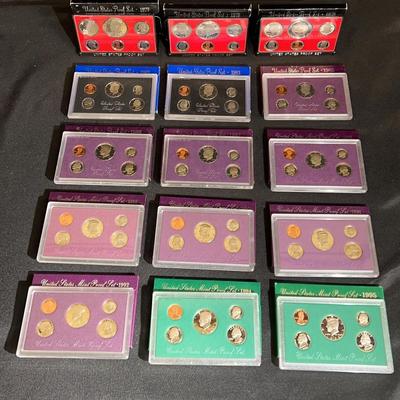 Collection of United States Proof Sets from various years