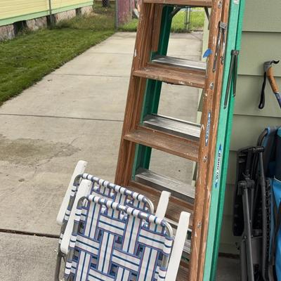 Vintage Sunbeam Lawn Chairs & Werner Ladders