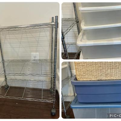 Wire Rack, Basket Set, & Plastic Storage