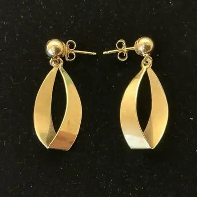 14k Gold Ball Stud & Dangle Earrings (1.35 Grams)