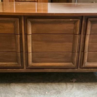 MCM 9 Drawer Walnut Dresser 