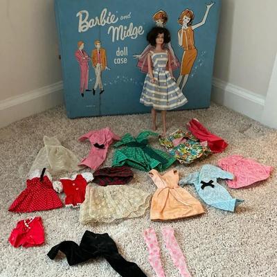 1958 Barbie Midge Doll w/ Clothes & Case