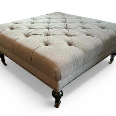 Home Sense Gray Tufted Ottoman 