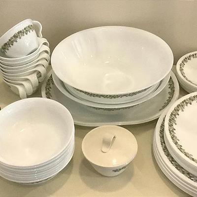 Corelle Corning Dinnerware Spring Blossom Green
