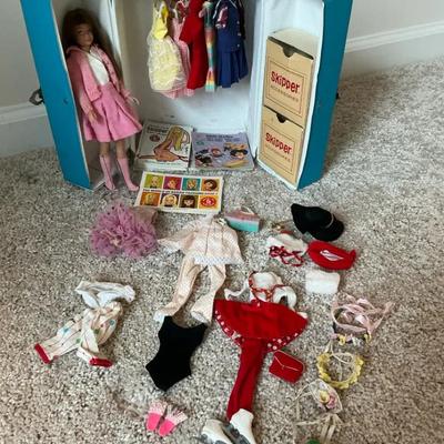1960s Barbie Skipper Doll w/ Clothes, Accessories, & Case
