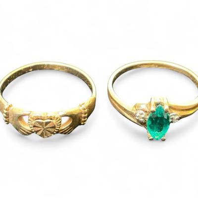 Two 10k Gold Rings (2.35 Grams Total)