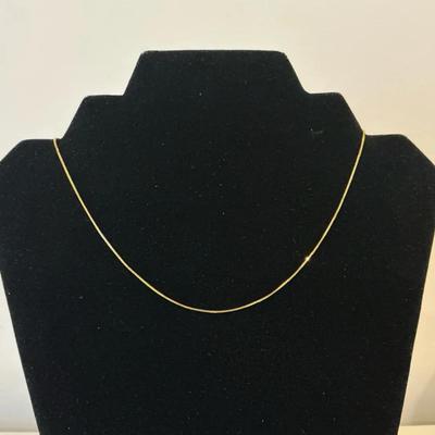 14k Gold Thin Box Chain Necklace (1.6 Grams)
