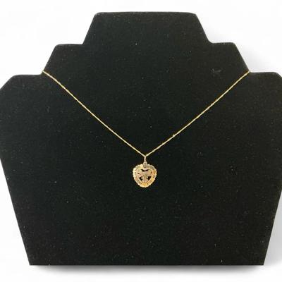 14k Gold Necklace & Sweet Sixteen Pendant (1.16 Grams)