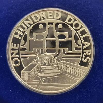1975 Belize $100 Gold Coin (.500 Fine), Uncirculated, Mint Condition with Certificate