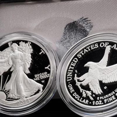 2024 S & W American Eagle 99.9% Silver Proof Coins 1 Of 3