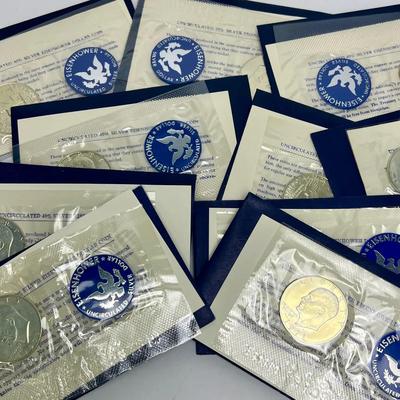 40% Silver Uncirculated Eisenhower Dollars - 1971 (5) & 1974 (5)