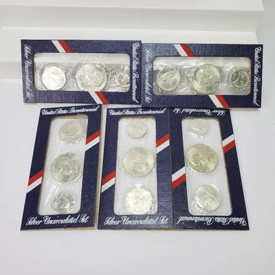 1976 Bicentennial 40%  Silver Uncirculated Sets (5)