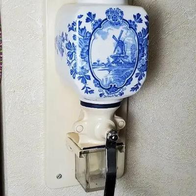 DeVe Delft Wall Mount Coffee Grinder, Made In Holland - 5x7x13"