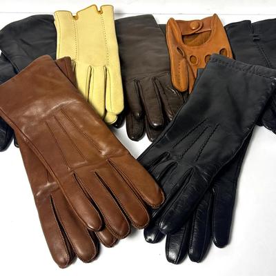 Coach (3), Fownes Brothers, Saks Fifth Ave & More Leather Gloves - Size 7,7.5,8
