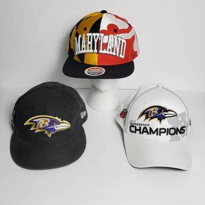 Baltimore Ravens 2012 Champions & Super Bowl XLVII 2013 NFL Hats + UMD Terrapins Zephyr Snapback