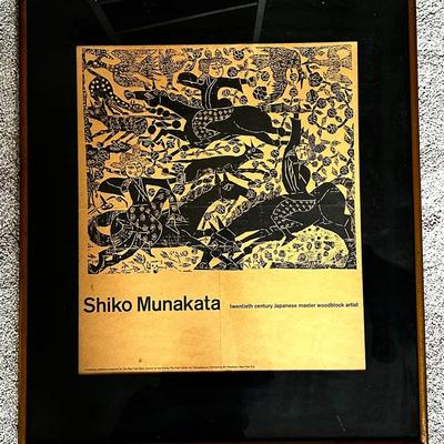 Shiko Munakata Pratt Center NY Vintage Art Exhibition Poster 27”x23.5”