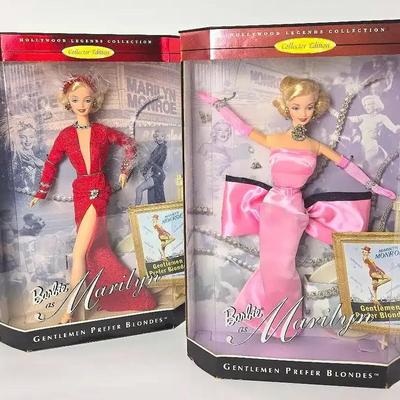 Barbie As Marilyn Monroe Dolls - Gentlemen Prefer Blondes Hollywood Legends Collection