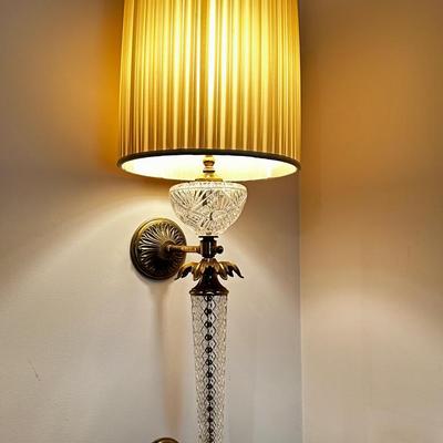 Vintage Hollywood Regency Style Wall Mount Lamp - 12x14x38"