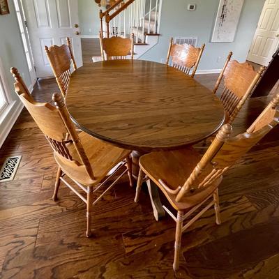 004-KIT: Antique Dining Table and 8 Chairs