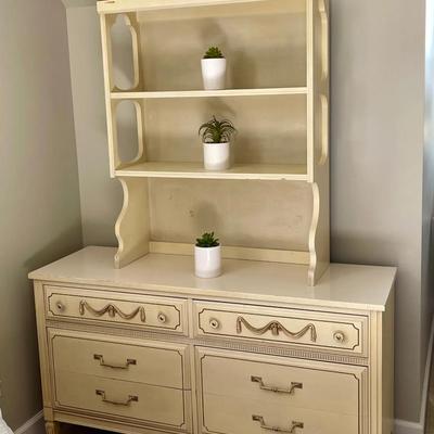 014-BR3: Vintage Bassett Dresser and Bookshelf