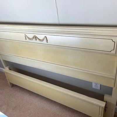 017-BR3: Vintage Bassett French Provincial Headboard and Footboard