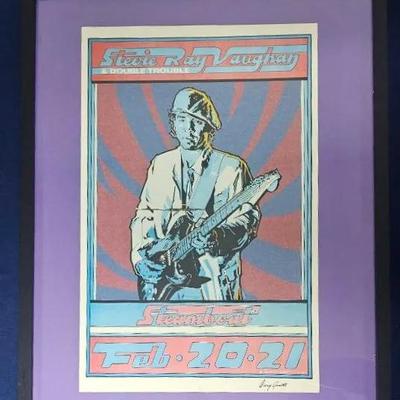 Stevie Ray Vaughn Print Signed By Artist Danny Garrett