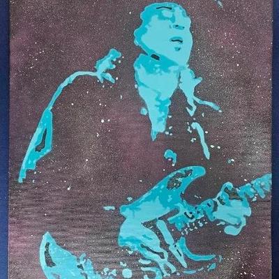 Acrylic Painting Of Stevie Ray Vaughn By Chris Grant