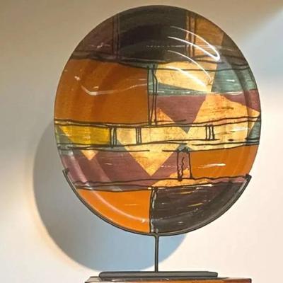 Handmade Abstract Ceramic/Glass Plate