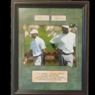 Tiger Woods Michael Jordan Framed Photo Golf Autograph Wachovia Classic Masters