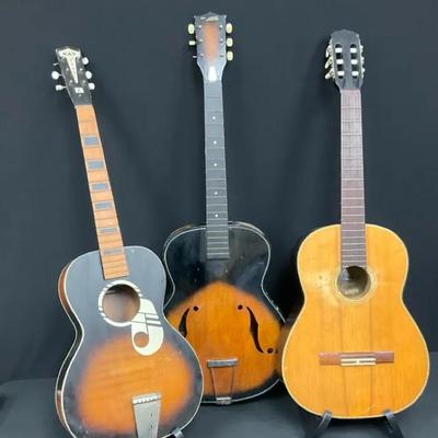 No String Acoustic Guitar Lot, Kay, Decco,Norma